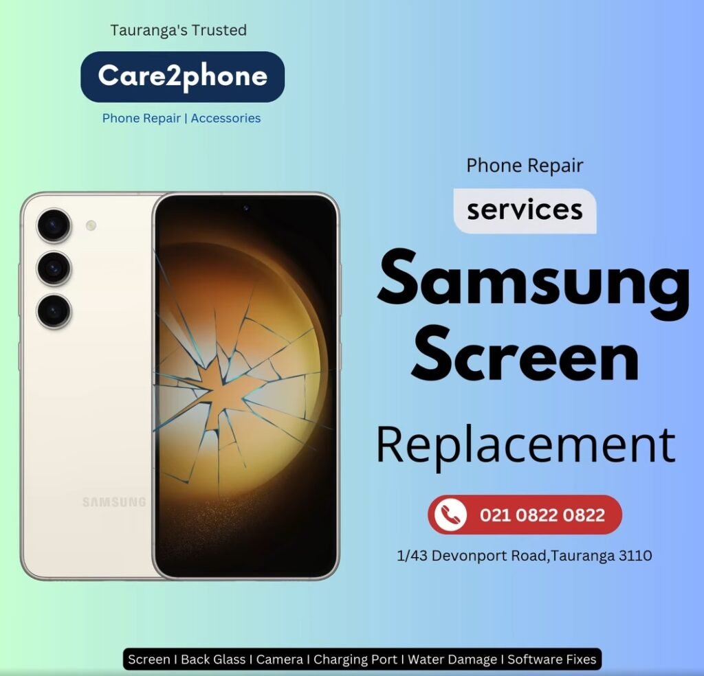 Fast and reliable samsung screen replacement in tauranga 1 A cell phone with a broken screen