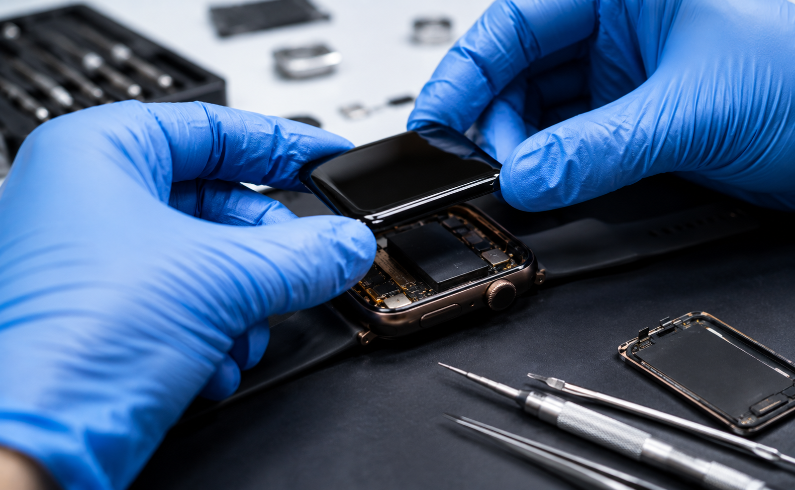 Apple Watch Screen & Battery Repair Tauranga – Fast, Trusted Experts | Care2Phone 2 Apple Watch screen repair Tauranga — Care2Phone technician fitting a replacement Apple Watch screen at the Greerton branch