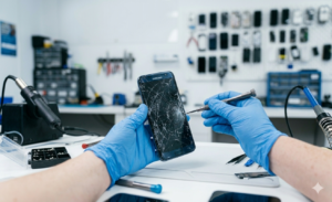 Samsung Galaxy phone screen repair in Tauranga — Care2Phone technician replacing a cracked Samsung screen at the Devonport Road store